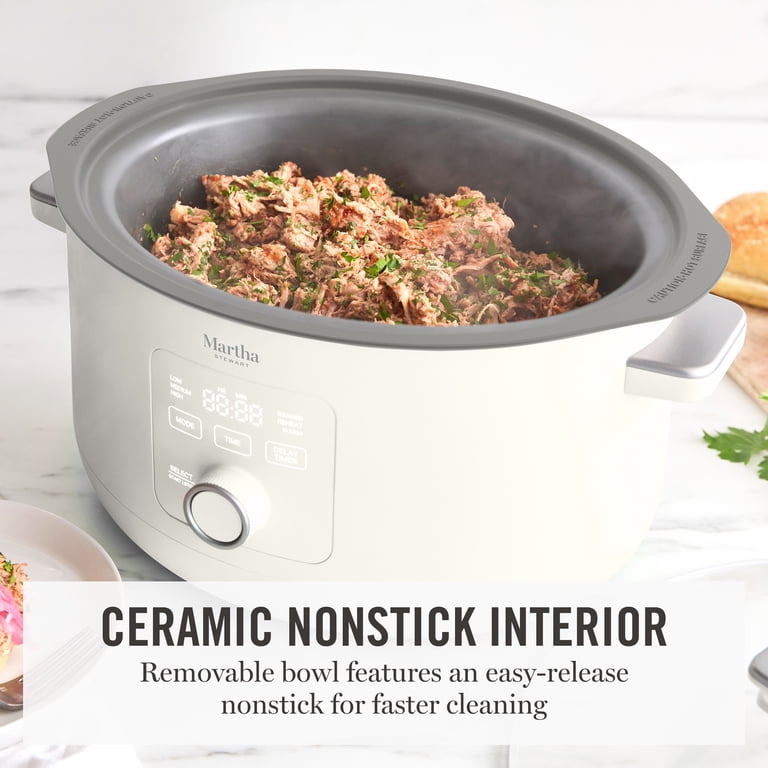 Martha Stewart 8-Quart Programmable Slow Cooker, Linen Cream photo 2