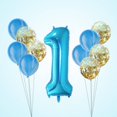 thumbnail image 4 of 11/25 Uds. Globo de látex transparente de ágata de mármol conjunto de confeti de lentejuelas cumpleaños fiesta de aniversario número Kits de decoración para fiestas Ágata azul+globo de ágata Moyic JJ15589-05, 4 of 6