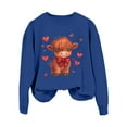 thumbnail image 4 of SHBYBY Valentines Day Sweatshirt Women Cute Cow Print Crew Neck Winter Pullover Tops Long Sleeve Sports Casual Loose Warm Womens Sweatshirts Navy XXL, 4 of 4