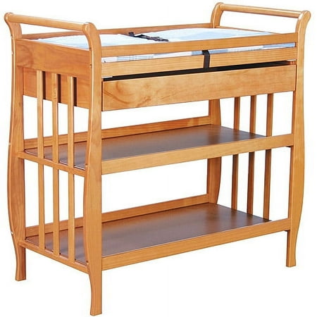 Baby Mod - Lily Changing Table With Drawer and Shelves, Honey Oak