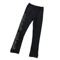 thumbnail image 3 of Pantalones de compresión de patinaje para niñas, mallas negras para mujer con cristales Flor 150 Cola Conjunto de pantalones de patinaje, 3 of 8