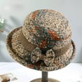 thumbnail image 5 of CoCopeaunts Tweed Bucket Hats for Women Hundred Knot Bow Vintage Check Basin Cap Rolled Edge Foldable Adjustable Bucket Caps, 5 of 8