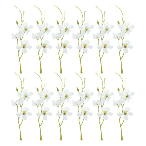 Flor Artificial Uxcell para Centros de Mesa con Velas Flotantes, Flores Artificiales de Orquídea Blancas, Paquete de 12