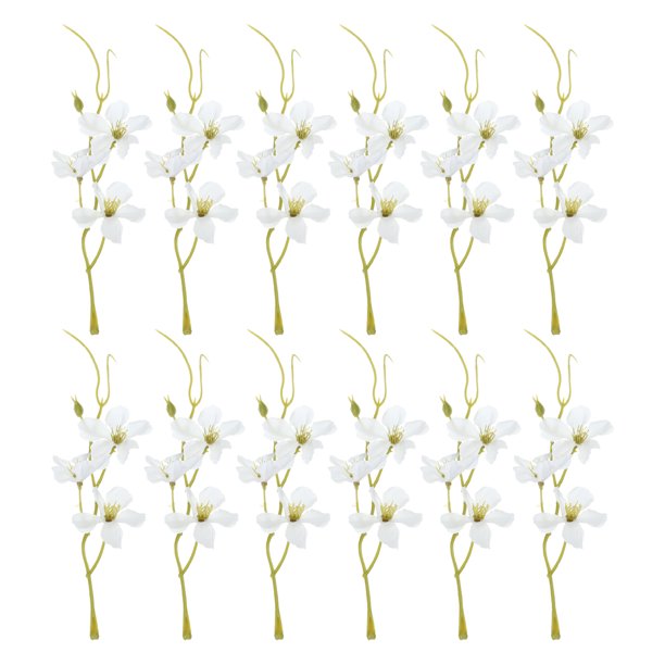 Flor Artificial Uxcell para Centros de Mesa con Velas Flotantes, Flores Artificiales de Orquídea Blancas, Paquete de 12