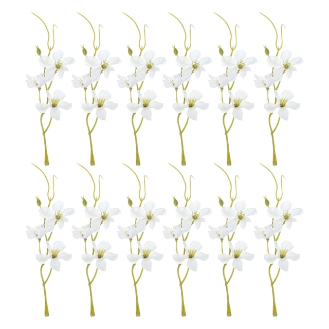 Flor Artificial Uxcell para Centros de Mesa con Velas Flotantes, Flores Artificiales de Orquídea Blancas, Paquete de 12