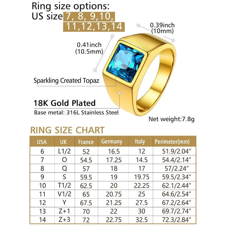 Pinky ring size clearance for men