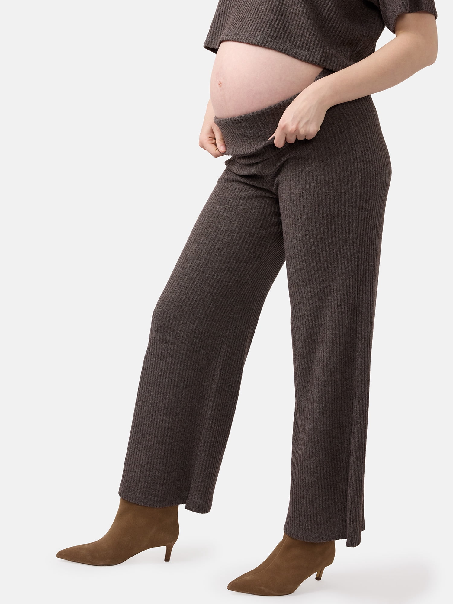 Ingrid & Isabel For Every Belly Women's Maternity Ribbed Pants, 29'' Inseam, Sizes S-XXL