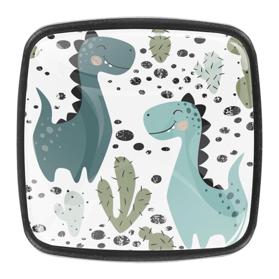 4 Pcs Square Cabinet Handle Cupboard Knob Drawer Pulls Handle Cactus Drawer Knobs with Screws Furniture Decoration