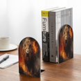 thumbnail image 5 of Hirioo Cool Fire Lion for Bookends Decorative Bookends for Shelves for Home or Office, Non-Slip Base, 5 of 8