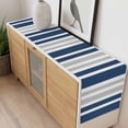 thumbnail image 4 of Navy Blue Grey Stripe Table Runner - 36 Inch Long, Kitchen Dining Table Runner Dresser Scarves, Farmhouse Minimalist Striped Farmhouse Decor for Coffee Tables Wedding Party Banquet, 4 of 8