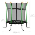 thumbnail image 2 of 63" Indoor Trampoline with Enclosure Net - Green Steel Frame, Safe Bungee Design for Ages 3-10, Playroom & Home Use, Durable & Lightweight Design, 2 of 7