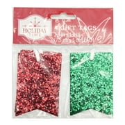 Christmas Glitter Gift Tags, Red and Green, 4 Count, by Holiday Time