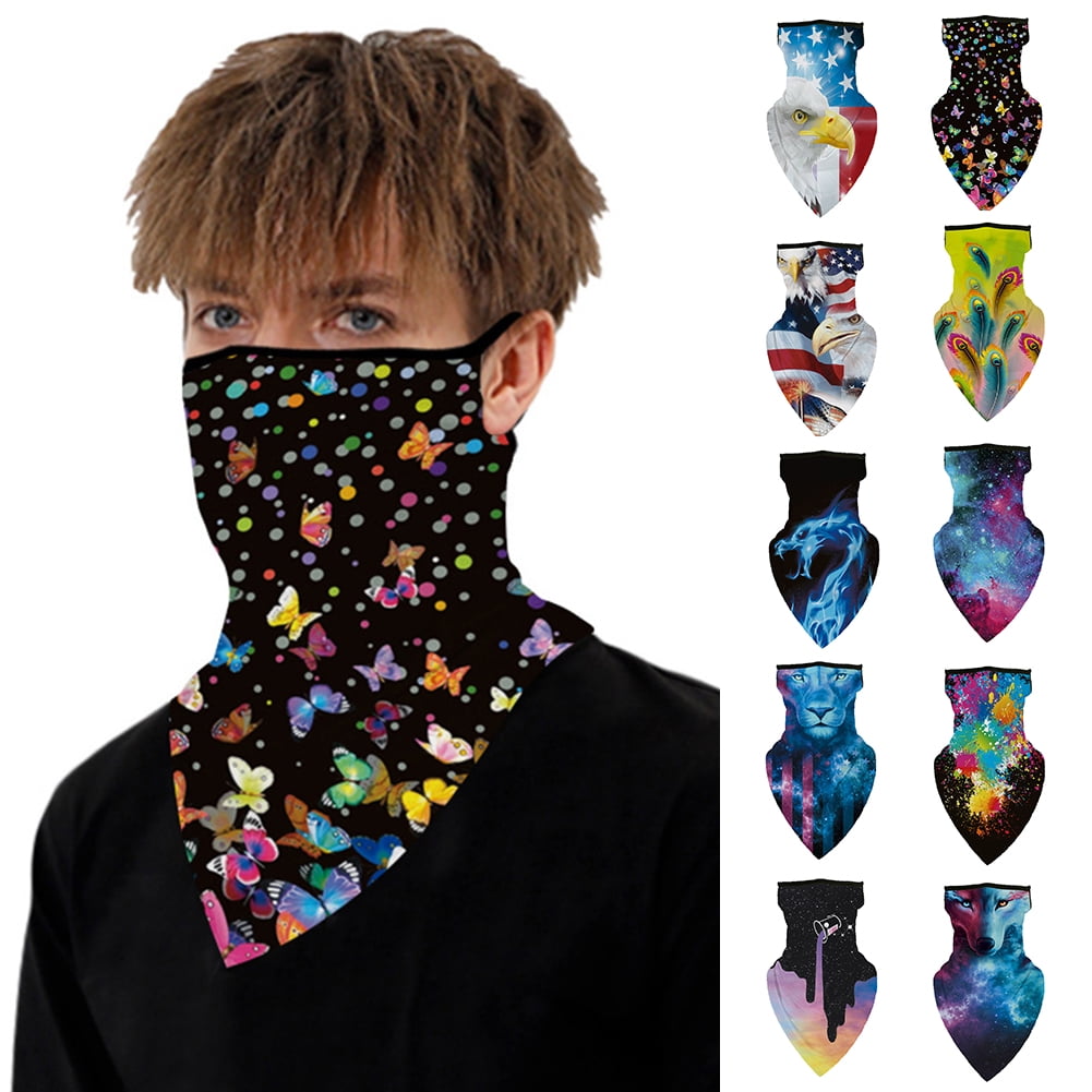 Color Butterfly Unisex Seamless Face Bandana Neck Gaiter Face Scarf for Man Woman 