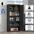 thumbnail image 3 of Marcree 71''H Metal Storage Cabinet, Locking Black Steel Cabinet with Doors and Shelves, Metal Cabinets for Garage, Kitchen Pantry,Tall File Cabinet for Home Office, 3 of 9