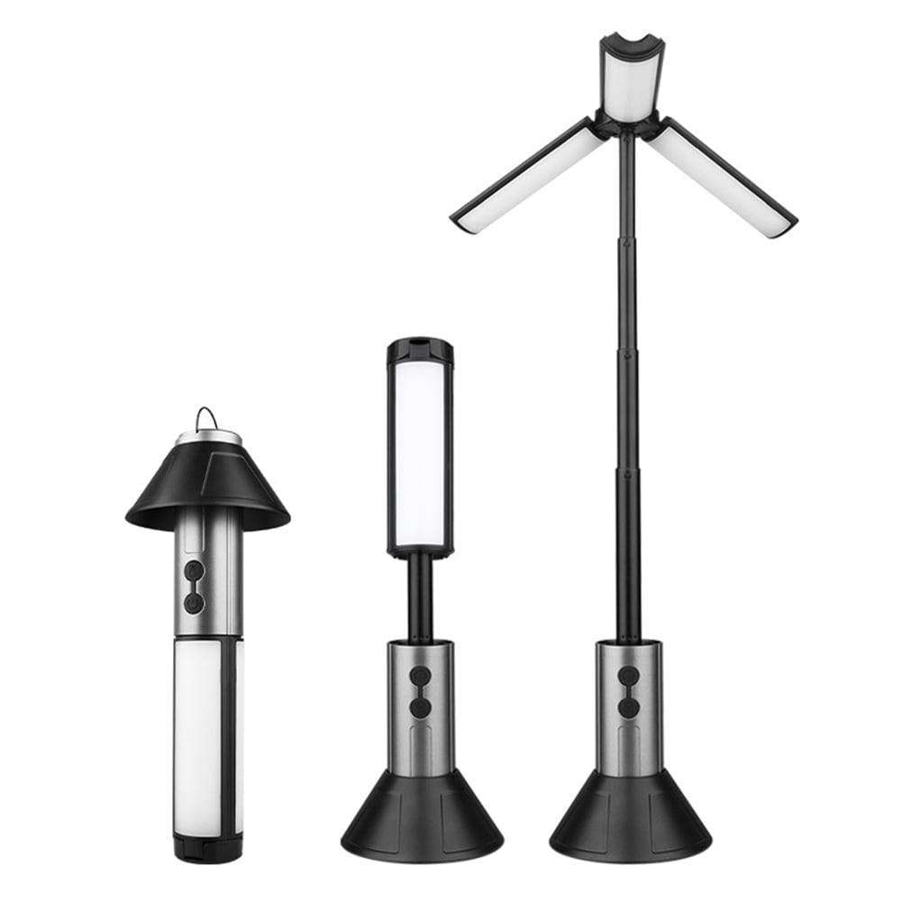 Yucurem 3000mAh Telescopic Camping Light Rechargable Flashlight for Camping Hiking Camping Lamp (Silver)