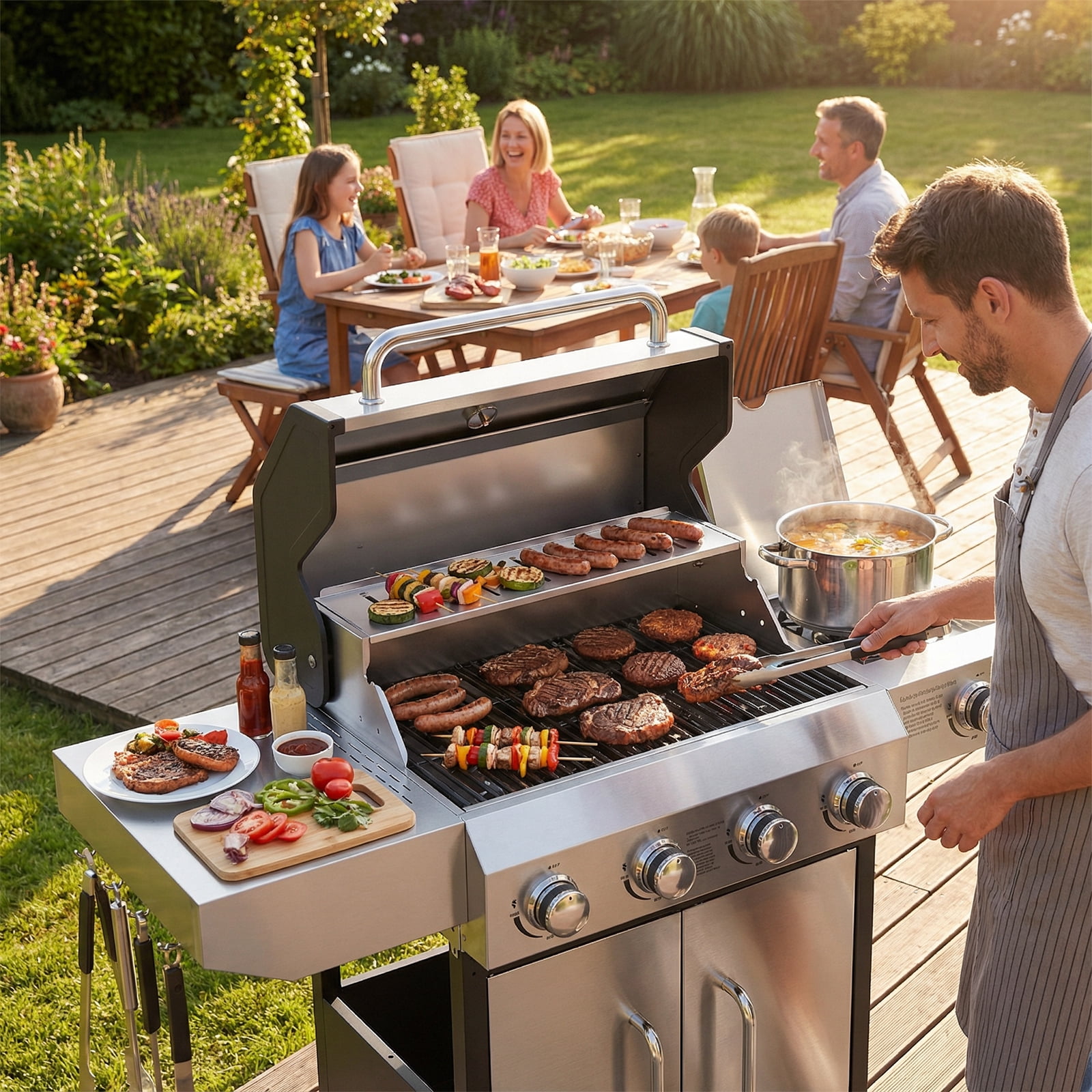 SIXDAY 68,000 BTU 5-Burner Propane Gas Grill with Side Burner, 647 SIXDAY 68,000 BTU 5-Burner Propane Gas Grill with Side Burner, 647
