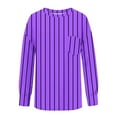 thumbnail image 6 of qolati Womens Oversized Sweatshirts Lightweight Striped Color Block Crewneck Long Sleeve Shirts 2024 Fall Pullover Tops with Pocket, 6 of 7
