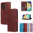 thumbnail image 2 of Case for Samsung A53 5G Wallet Case for Women Card Holder Butterfly Embossed Clover Rose Flower Flip PU Leather Magnetic Phone Cover Kickstand Lanyard for Samsung Galaxy A53 5G, Brown, 2 of 8