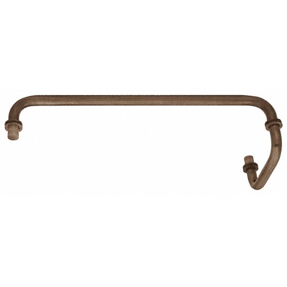 CRL SDP6TB18BBRZ Brushed Bronze 18" Towel Bar with 6" Pull Handle Combination Set