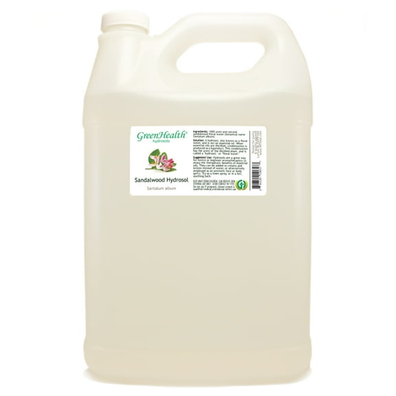 Sandalwood Hydrosol - 1 Gallon - Clear Plastic Jug w/ Cap - GreenHealth
