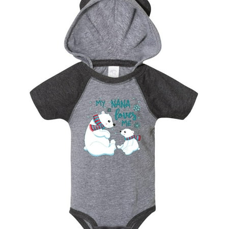 

Inktastic My Nana Loves Me- cute polar bears Gift Baby Boy or Baby Girl Bodysuit