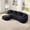 Black, variant on HUTWIFE Home Modern Luxury Chenille Foam Reclining Curved Sofa with L-Shape Chaise with Throw Pillows, Black