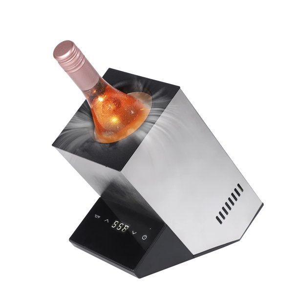 Enfriador eléctrico de vino Cobalance de una sola botella de acero inoxidable