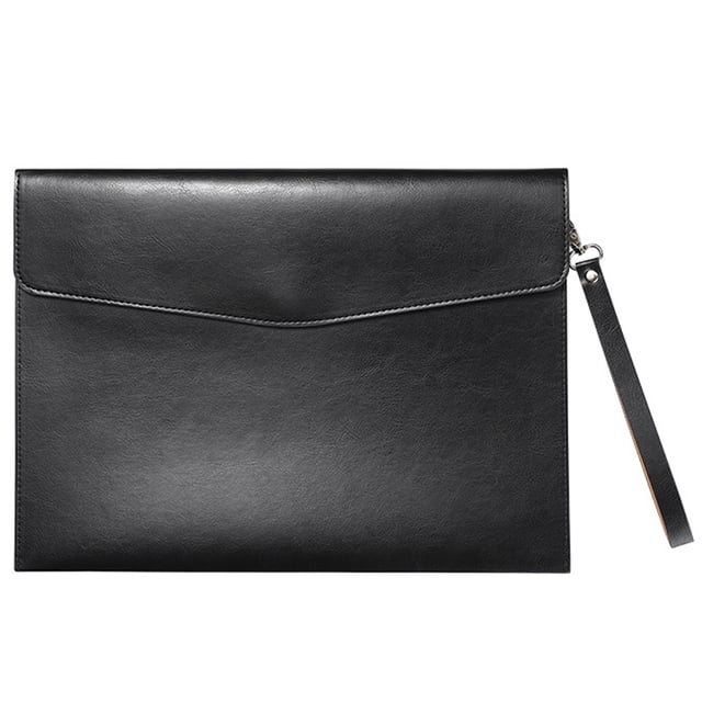 Homoyoyo Document Pouch Negro De PU Resistente Con Gran Capacidad Para Almacenamiento De Documentos A4