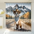 thumbnail image 3 of Welcome Fall Western Cowboy Boxer Enjoys Majestic Autumn Shower Curtain Boxers Dog Lover Gifts Idea Waterproof Bathroom Bathtub Curtain - 01007, 3 of 5