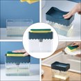 thumbnail image 3 of EeaseCA 1PC Creative Liquid Detergent Press Box with Sponge Wipe Kitchen Pot Brush(Blue), 3 of 8