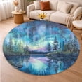 thumbnail image 5 of Circle Area Rug, Aurora Borealis21 Washable Non-Slip Floor Carpet, Soft Rug for Living Room Bedroom Decor 31 Inch, 5 of 6