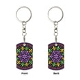 thumbnail image 2 of Goofa Mardi Gras5 Printed Rectangular Metal Keychain Bag Charm Floral Charm for Purse Keys Metal Keyring Gift for Women Accessories, 2 of 7