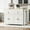 Off White, variant on MAYEERTY 55.7" Large Kitchen Island with 2 Drop Leaves, 5-Wheel Rolling Cart, Power Outlet, Spice & Towel Rack, 3 Drawers, Black