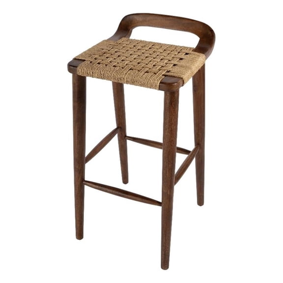 Butler Specialty Company Luna 30" Wood and Jute Woven Counter Stool - Brown