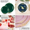 thumbnail image 4 of YOPTOP 10 Pack | Clear/Gold Baroque 8” Round Plastic Dessert Salad Plates  Disposable Tableware with Leaf Embossed Gold Rim,huntergreen,8", 4 of 11