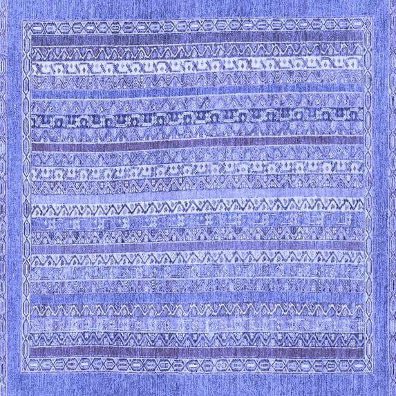 Ahgly Company Indoor Square Oriental Blue Modern Area Rugs, 6' Square