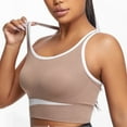 thumbnail image 4 of Everyday Bras for Women Sports Bra Top Teen Sports Bra Womens Fitness Clothes Female Workout Clothes Solid Sports Bra Women's Athletic Tops Womens Sports Bra Tops Long Lined Sports Bra Coffee S, 4 of 9