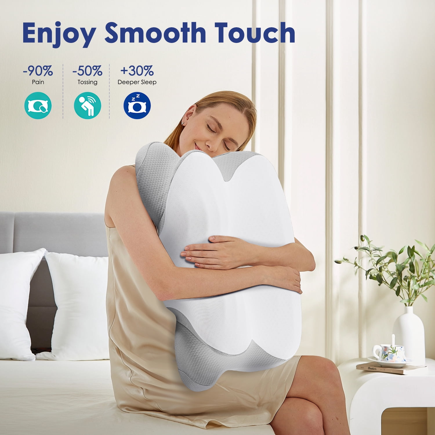 KAIPARA Cervical Neck Pillow for Pain Relief, Orthopedic Bed Pillows for Sleeping, Contour Memory Foam Pillow for Side Back Stomach Sleepers, Cooling Neck Support Pillow