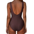 thumbnail image 4 of SOMER One Piece Swimsuit Womens Bathing Suits Tummy Control Backless Ruched Black Slimming Swimwear, 4 of 6