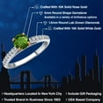 thumbnail image 2 of Gem Stone King 10K Two Tone Gold Green Chrome Diopside and Lab Grown Diamond Engagement Ring for Women | 0.68 Cttw | Round 5MM | Gemstone Birthstone | Size 6, 2 of 6