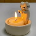 thumbnail image 2 of Jubilant Desktop Candlestick Cute Cartoon Cat Shape Candle Holder Synthetic Resin Candle Stand for Home Decoration, 2 of 7