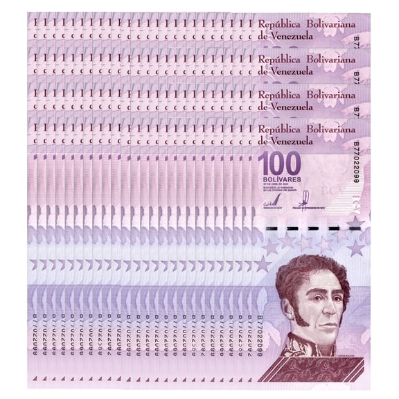 Lot of 100 Venezuela 100 Digitales Banknote 2021 UNC 100 Million Bolivars Uncirculated with COA