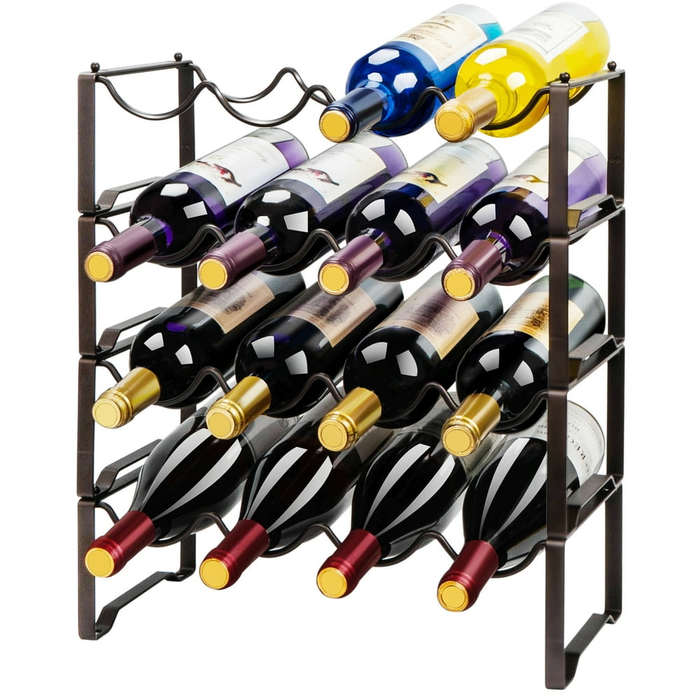 Auledio Houseware 4 Tier Stackable Wine Rack Countertop Wine