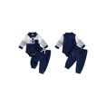 thumbnail image 2 of Lairauiy Infant Baby Boy Fall Outfits 3 6 12 18 24 Months Long Sleeve Lapel Collar Romper Pants Clothes Set, 2 of 9