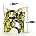 thumbnail image 2 of Women's Gold Stainless Steel Engagement Ring with Bezel Top Grade Crystal - Size 6, 2 of 3