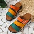 thumbnail image 2 of Men's Color Block Slide Sandals Adjustable Buckle Strap Platform Shoes Comfortable Casual Walking Footwear Trendy Fashion Summer Beach Sandals for Outdoor Daily Wear Multiple Color Combinations, 2 of 8