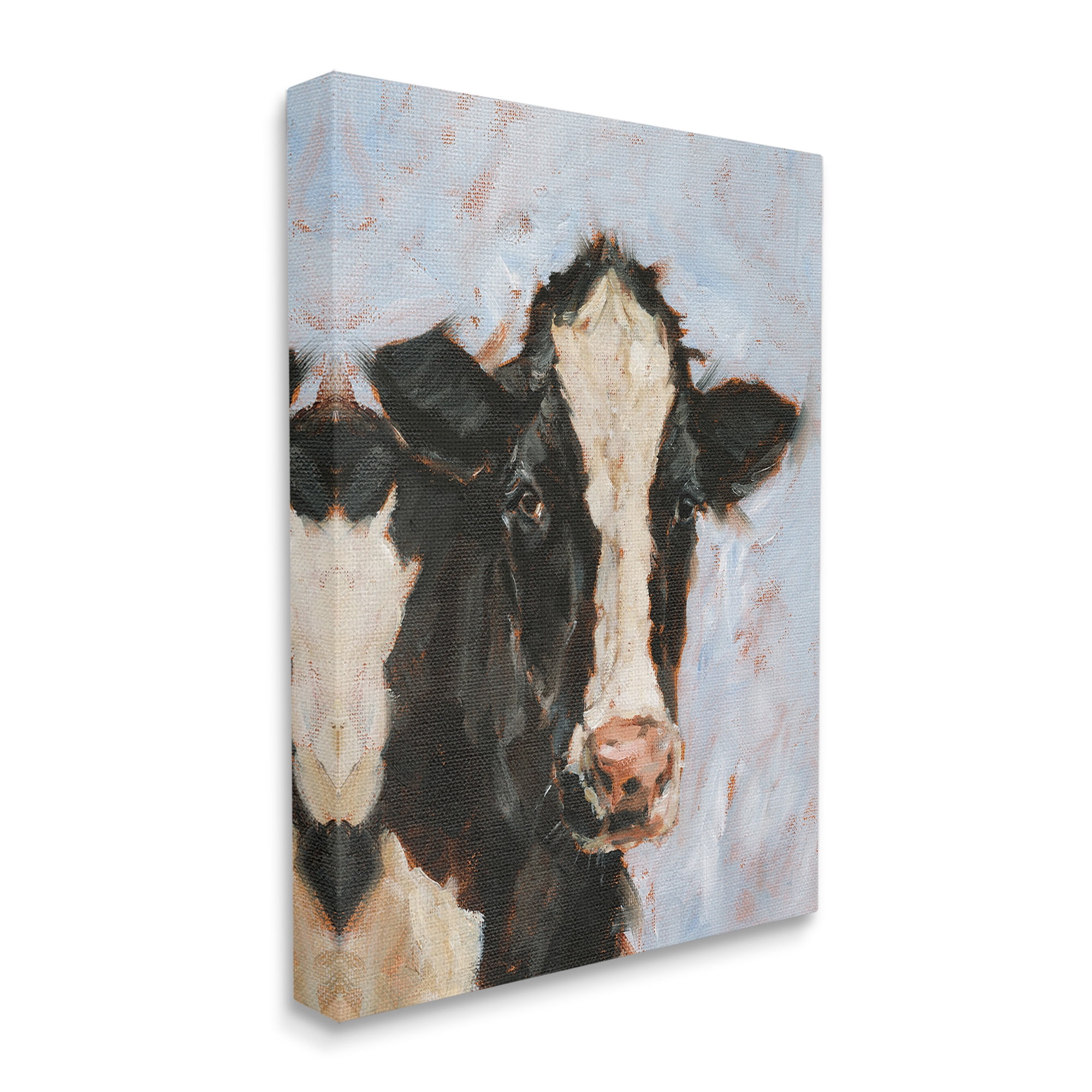 Stupell Industries Charming Cow Portrait Animals & Insects Painting Gallery Wrapped Canvas Art Print Wall Art, 16 x 20