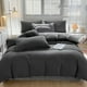 thumbnail image 4 of Juegos de colcha y cubrecama para todas las estaciones: juego de cama de 4 piezas, sábanas lavables de color liso, funda nórdica y fundas de almohada, sábanas de algodón lavado., 4 of 9