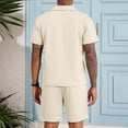 thumbnail image 5 of Fexilor Men's 2 Piece Casual Quarter Zip Polo Shirt Set Summer Vacation Beach Outfit,Sizes S-2XL, 5 of 9