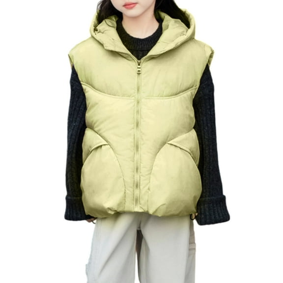 Kids Green Vest Jacket Sleeveless Jacket Waistcoat Outwear Lightweight Warm Down Coat Toddler Puffer Vest 13-14 Years